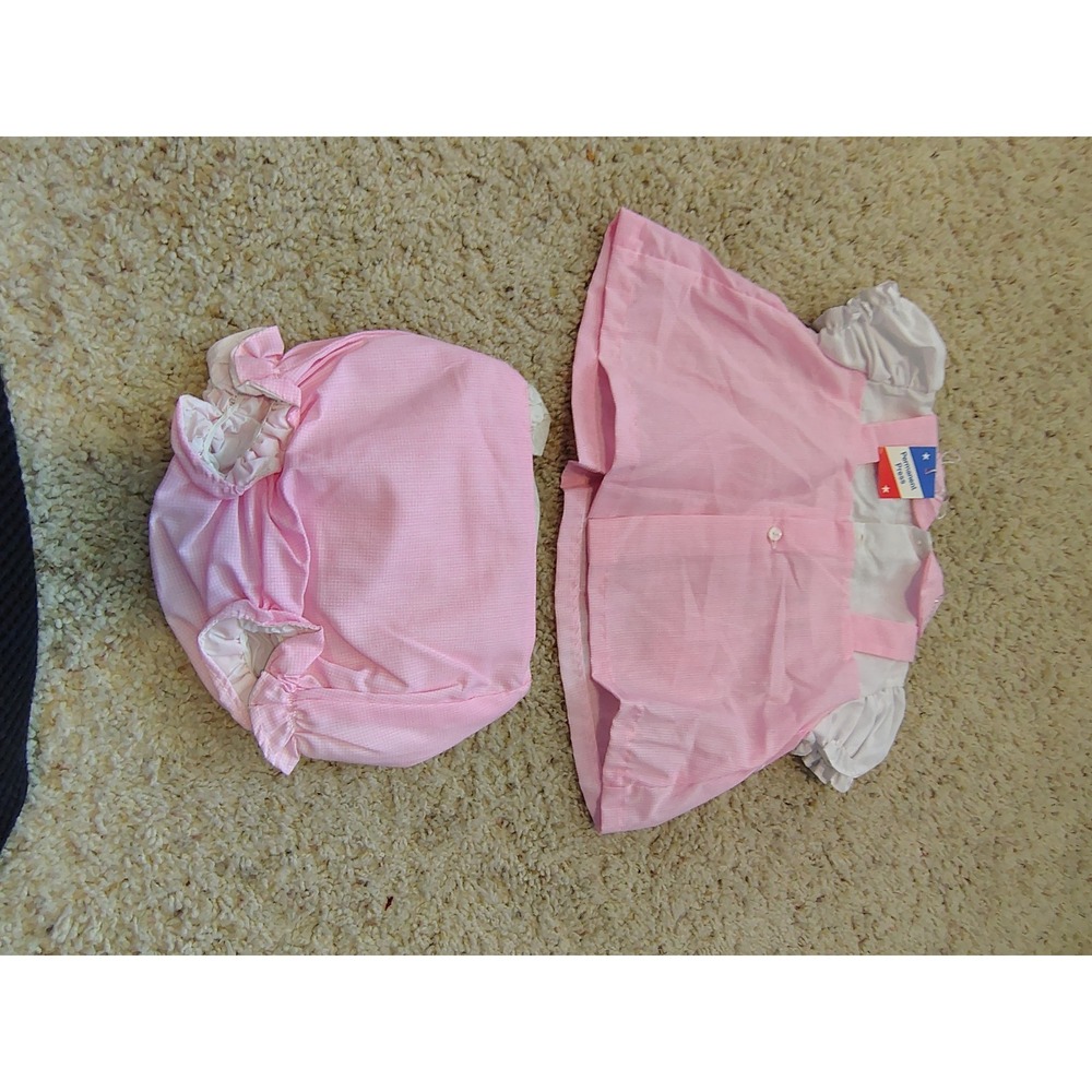 Vintage Cradle Togs Pink 2 Pc Baby Dress Bloomer Set 18 Mos NWT USA Made - Picture 3 of 6